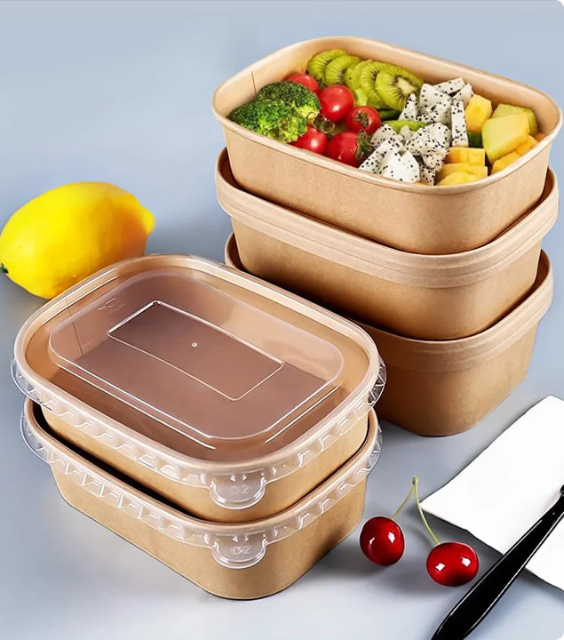 Bát giấy dùng một lần có nắp đậy