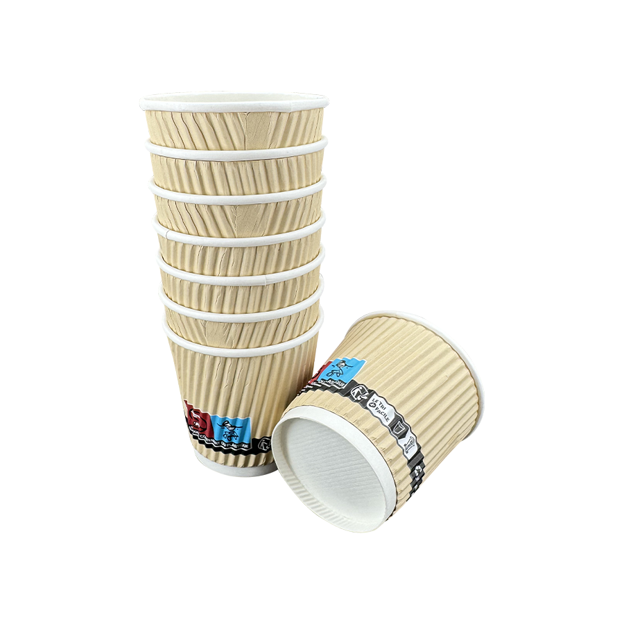 Cốc giấy cách nhiệt dùng một lần trên tường Ripple 4oz
